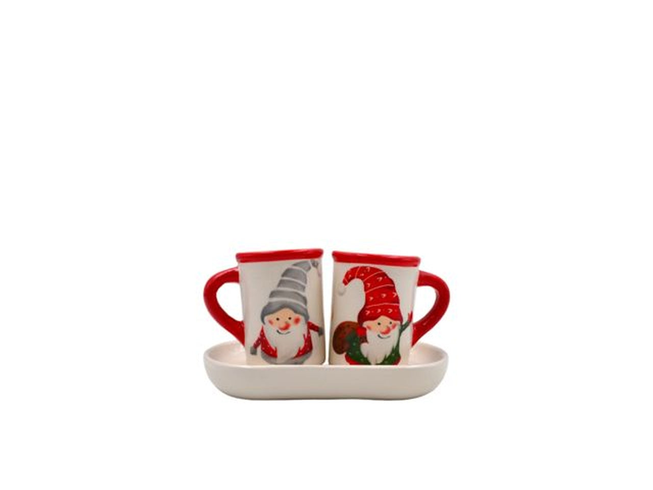 Sale e pepe in ceramica con elfi 11x6cm