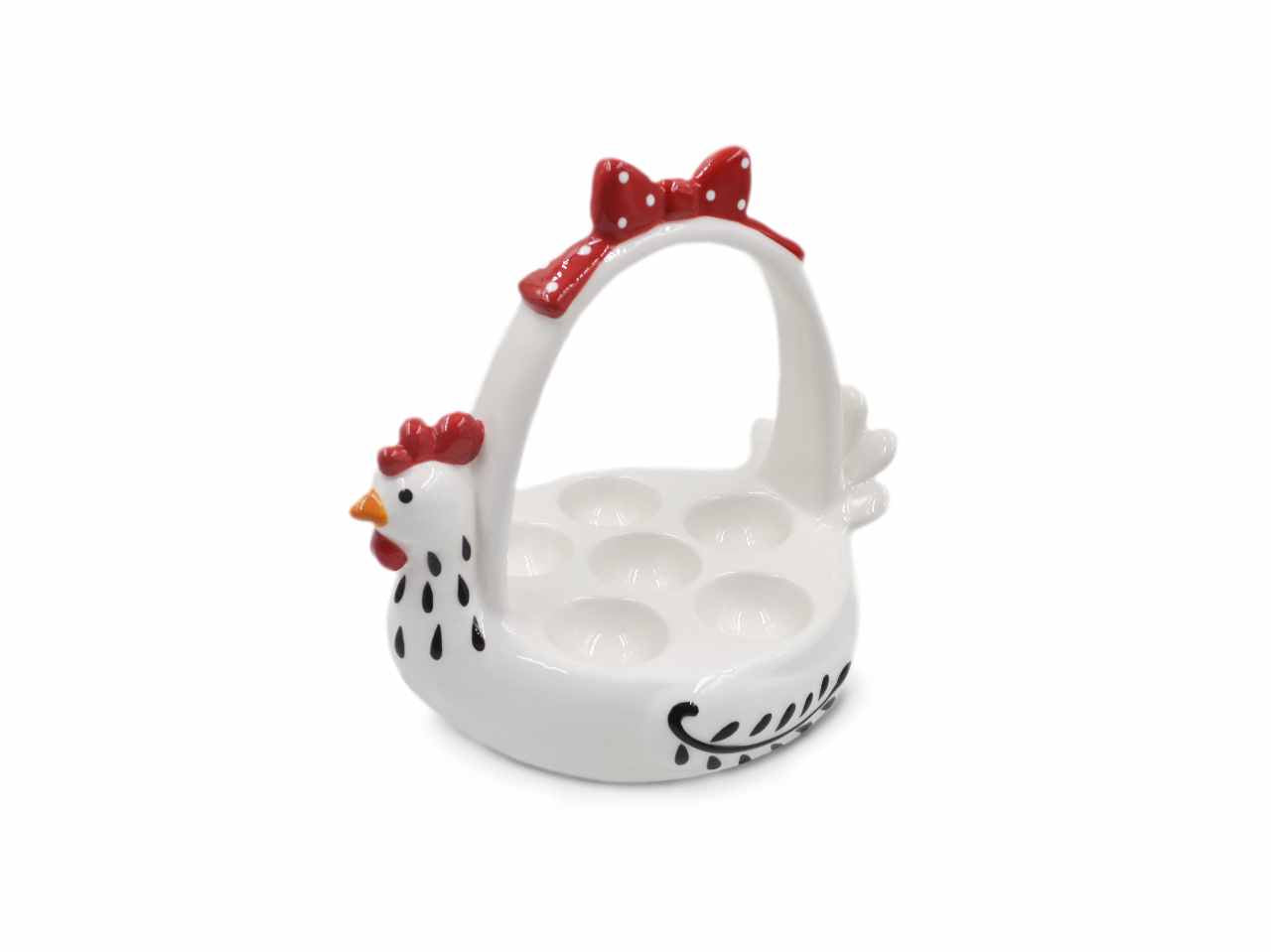 Gallina cestino in ceramica 20x21cm