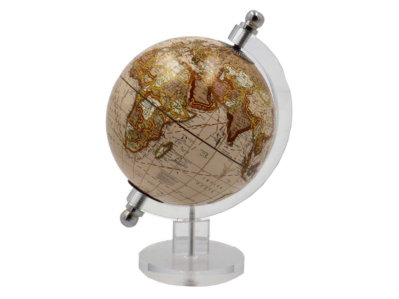 Mappamondo sfondo beige 13cm