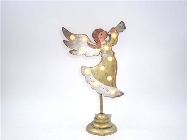 Angelo in metallo con luce