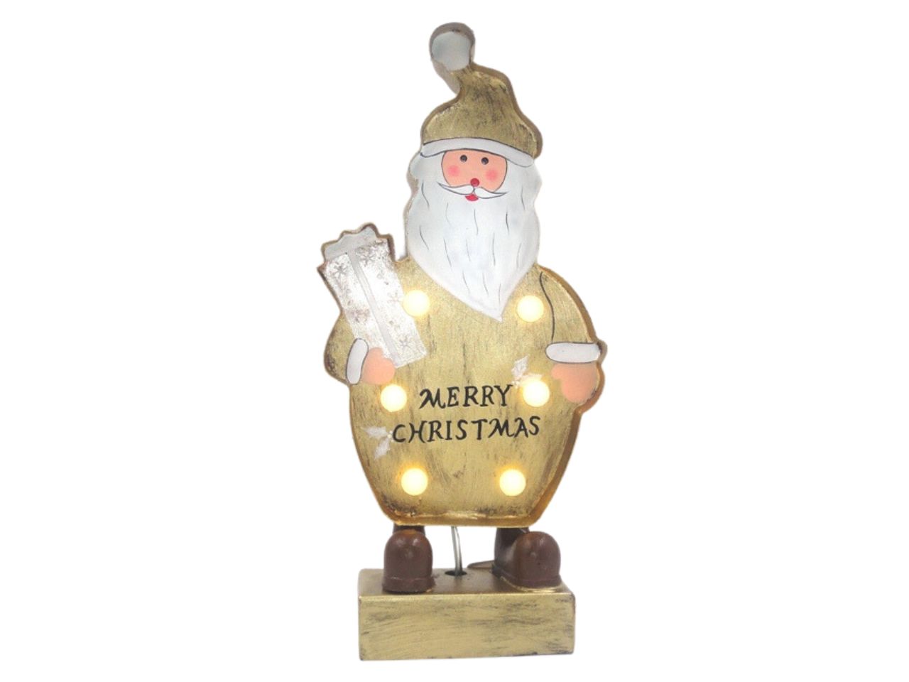 Babbo natale in metallo con luce