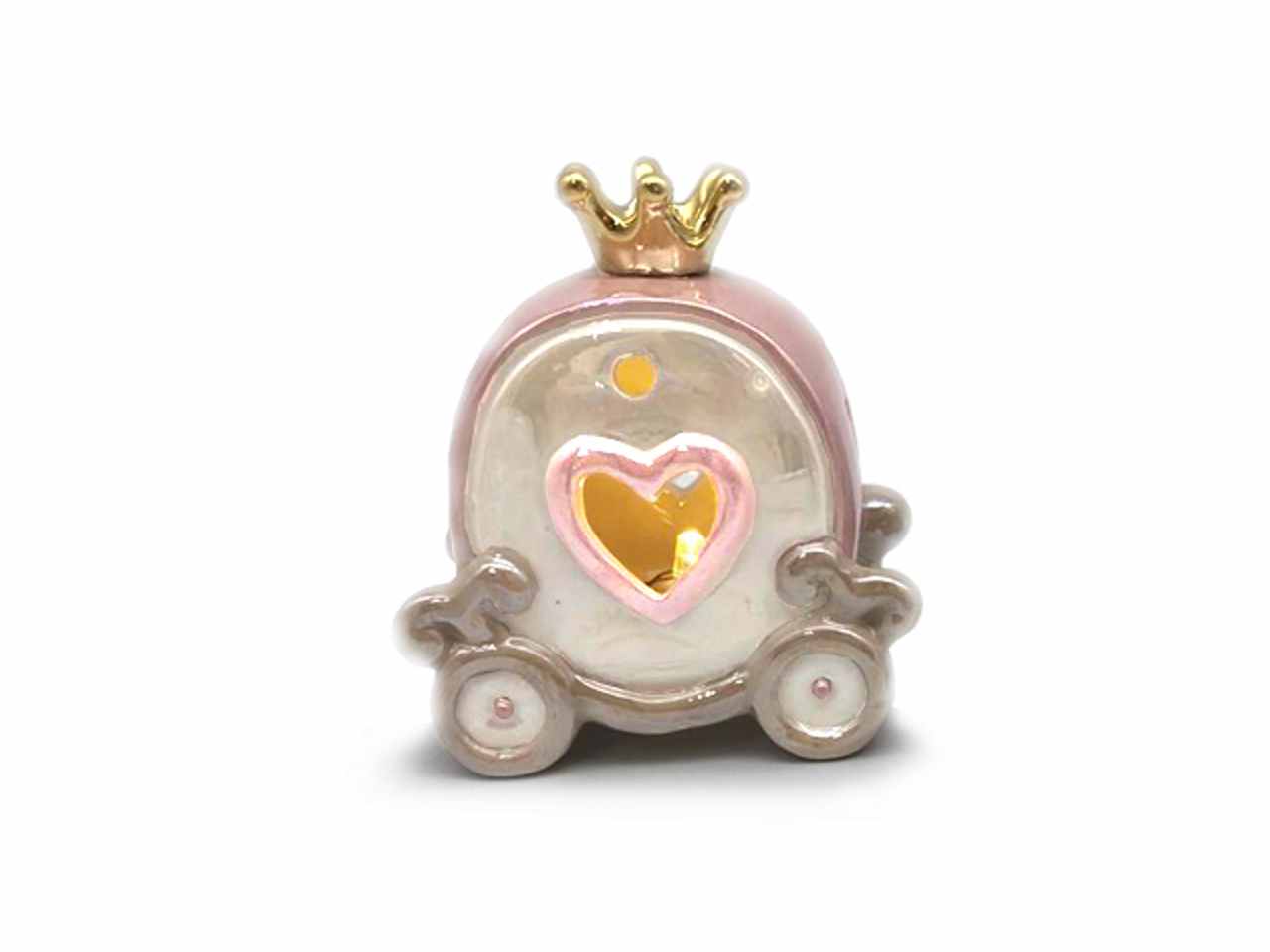 Carrozza ceramica luce rosa ba21078p