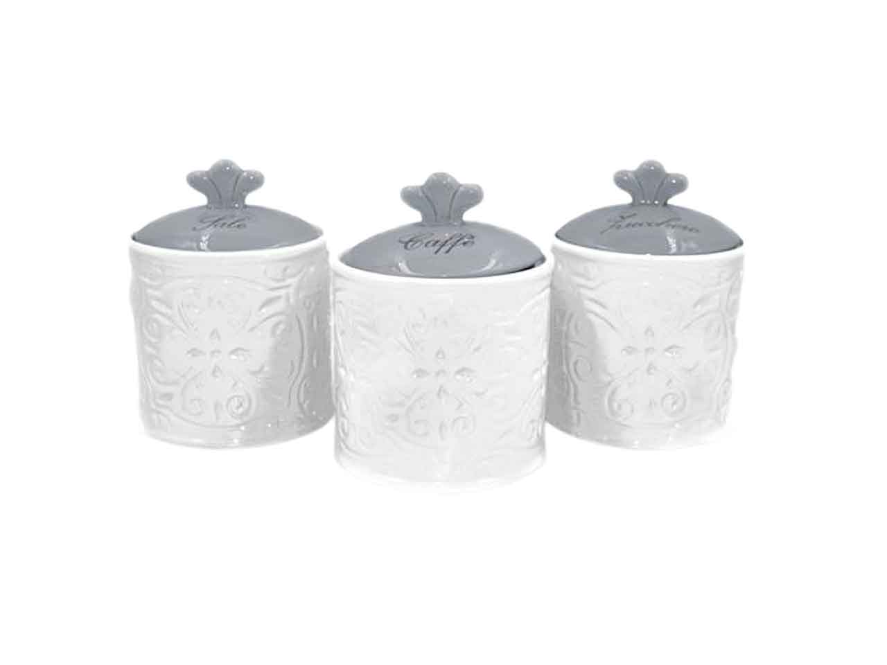 Barattolo 3 pezzi grigio 82085