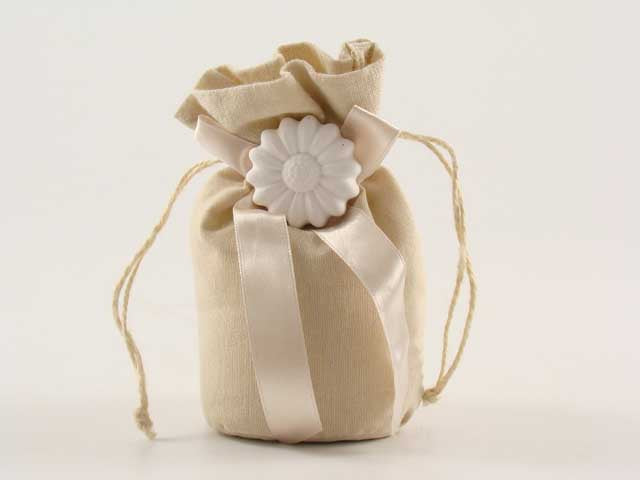 Sacchetto c/fiore ecru'
