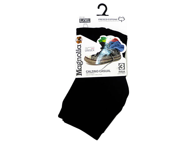 Calzino casual 3 pezzi nero m/l cal4092a