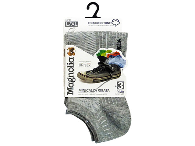 Minicalza rigata 3 pezzi grigio m/l cal4115