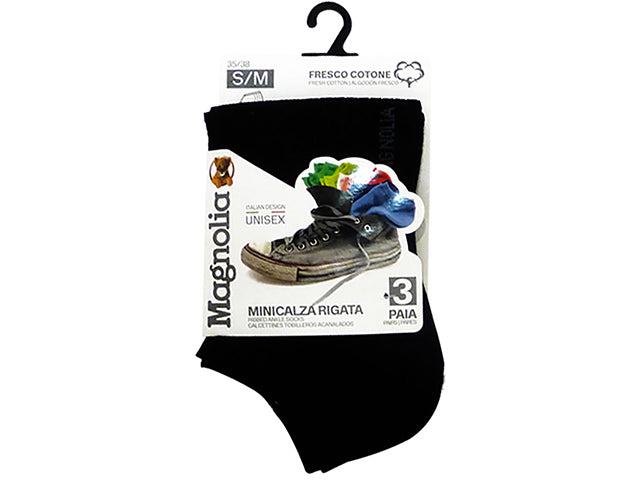 Minicalza rigata 3 pezzi nero l/xl cal4116a