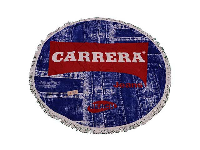 Telo mare tondo con frange 150cm $