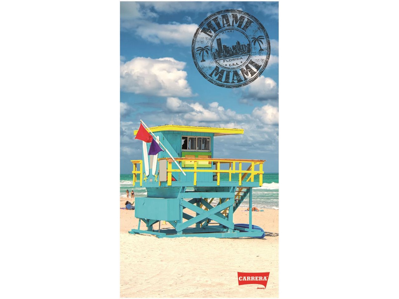Linea miami telo mare carrera in microfibra 90x170cm