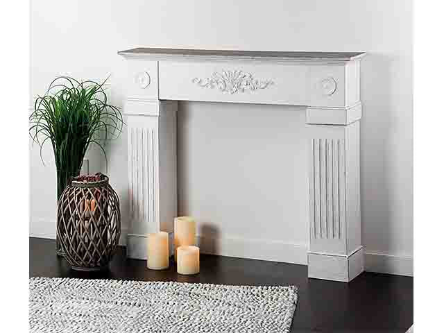Consolle cornice caminetto bianco 110x23xh.9cm