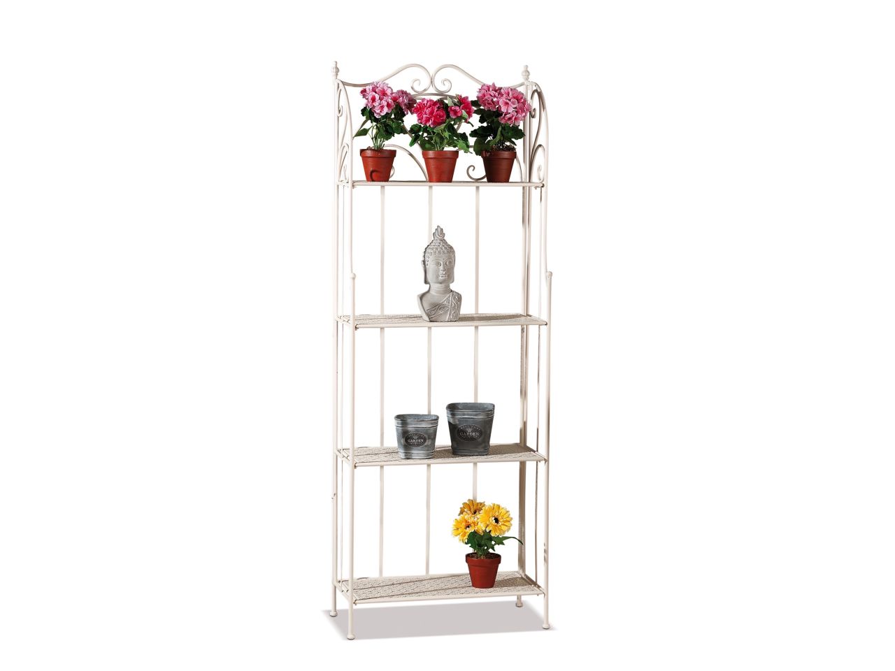 Mensoliera di ferro con 4 ripiani  58x28xh.162cm