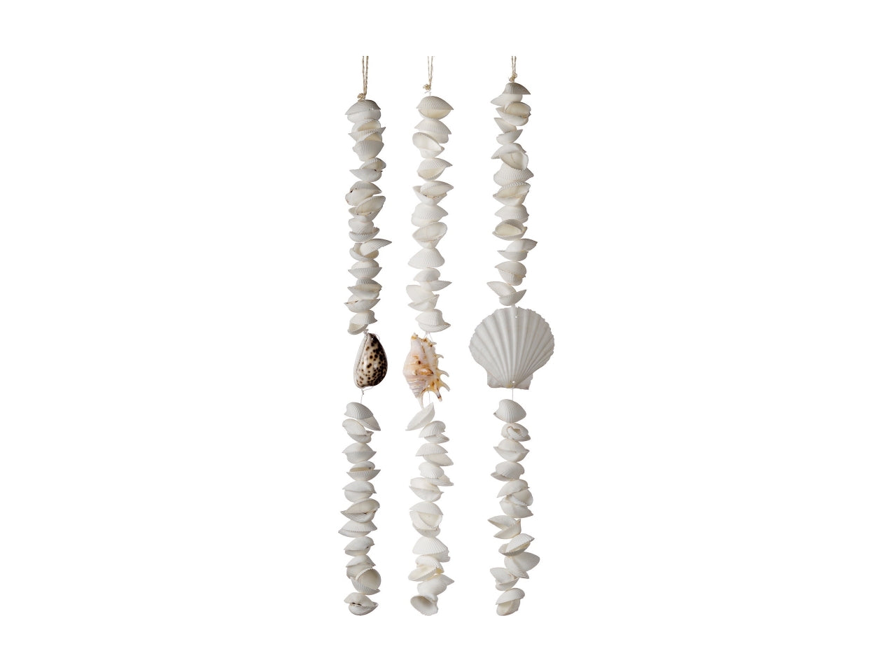 Scacciapensieri da appendere con conchiglie e corda naturale, stile marinaro - 55cm - Star
