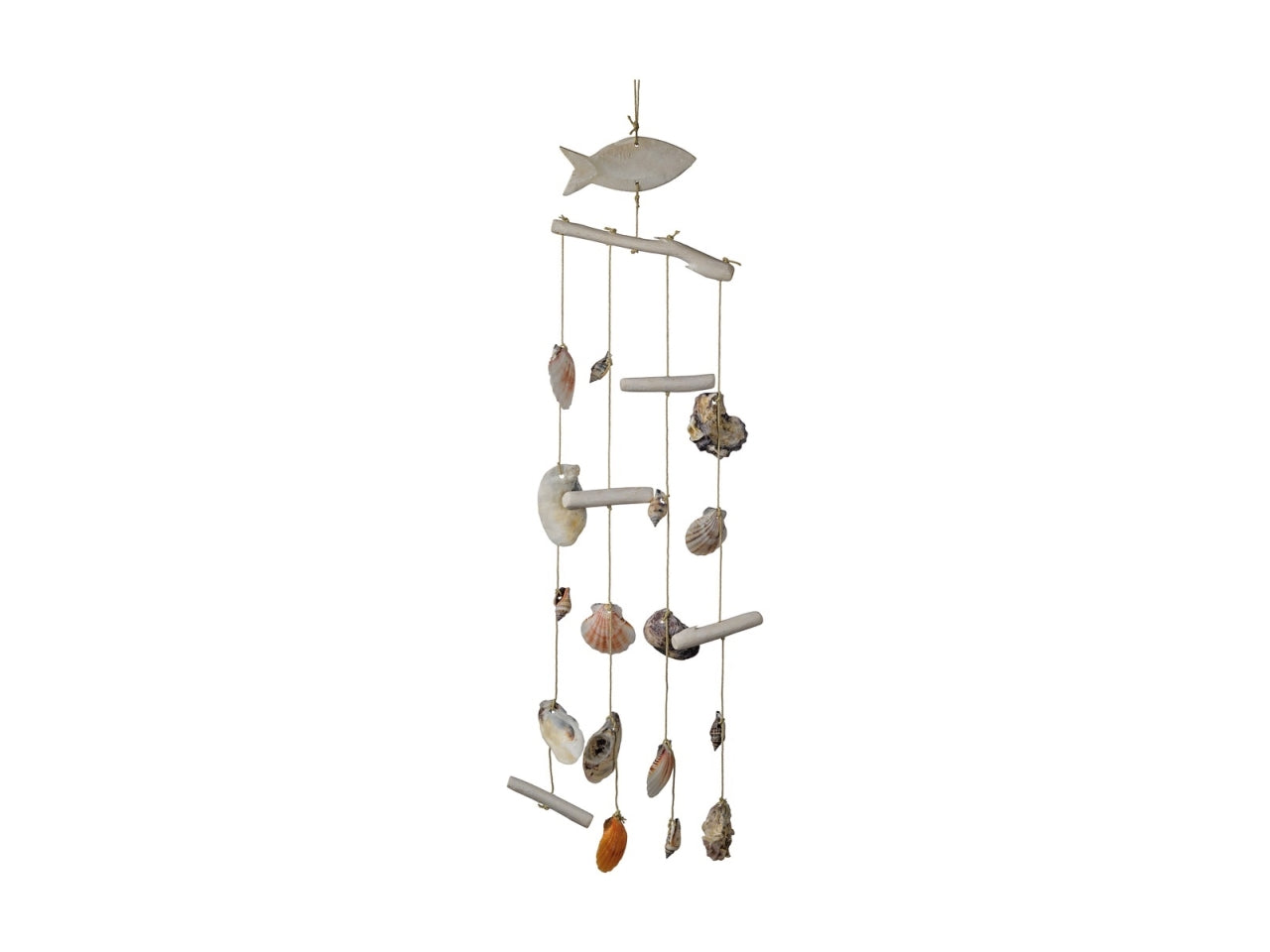 Scacciapensieri con conchiglie, decorazione marinaro in legno e plastica - 16x45cm - Star