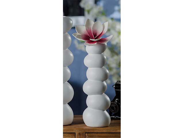 Vaso ceramica polka 11,5x9,5x35cm 60415