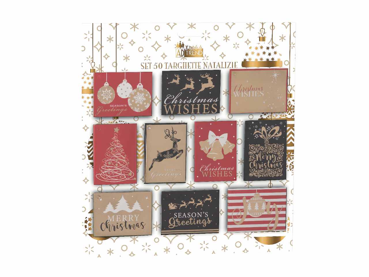 Targhette 50pezzi con decorazioni 62124