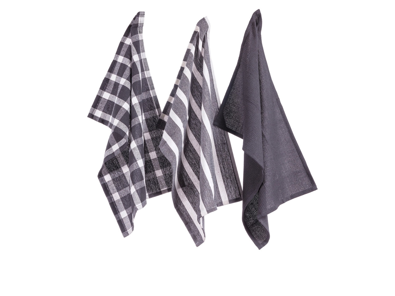 Set di 3 strofinacci cucina in cotone 40x60cm tartan - 3 modelli assortiti - 180g/mq - Star