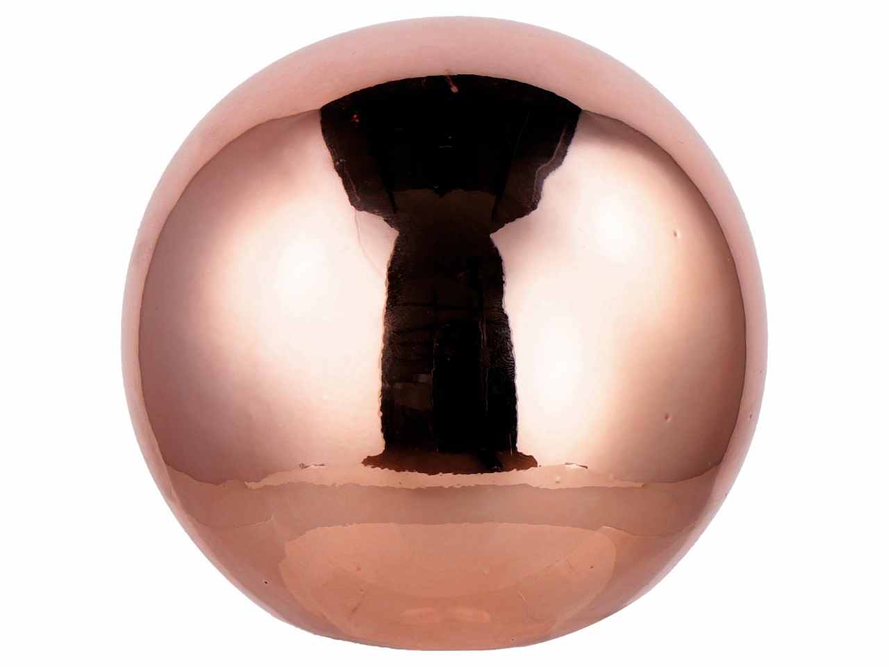 Sfera in ceramica natalizia d.10,5cm nei colori oro argento e rosa