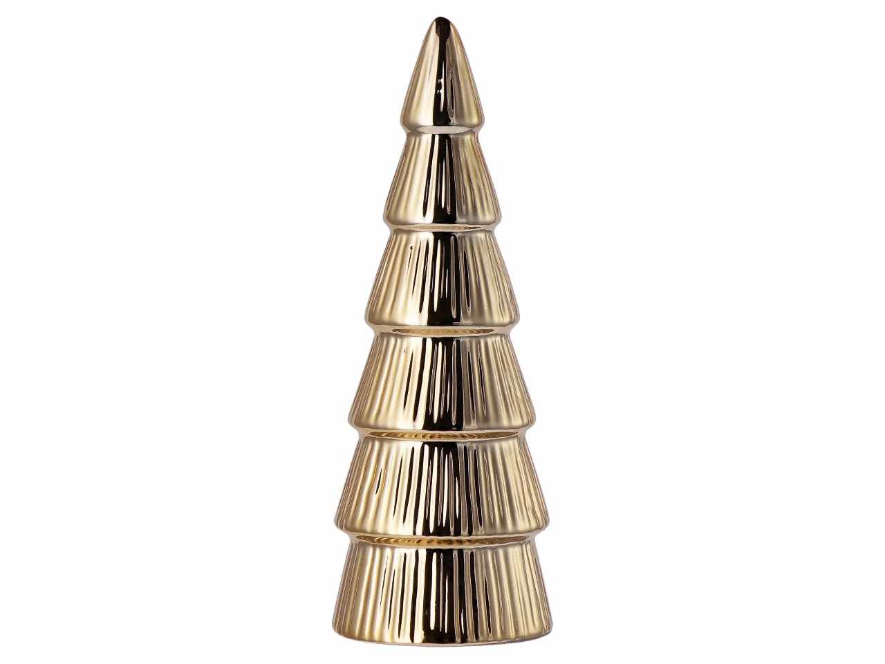 Albero di natale in ceramica d.7,5cm h21cm nei colori oro argento e rosa