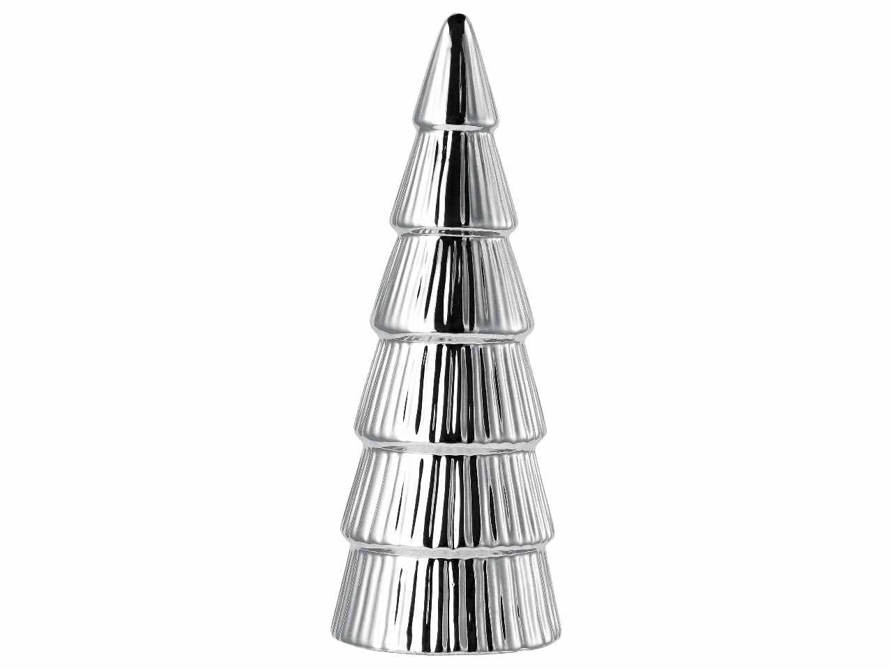 Albero di natale in ceramica d.10cm h27cm nei colori oro argento e rosa