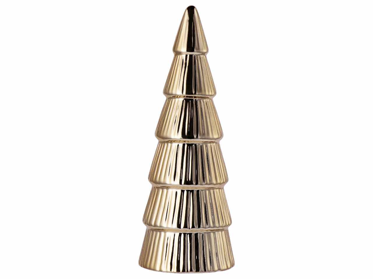 Albero di natale in ceramica d.10cm h27cm nei colori oro argento e rosa