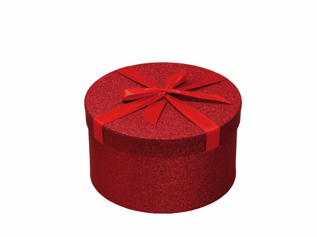 Scatola tonda con nastro rossa d. 69101