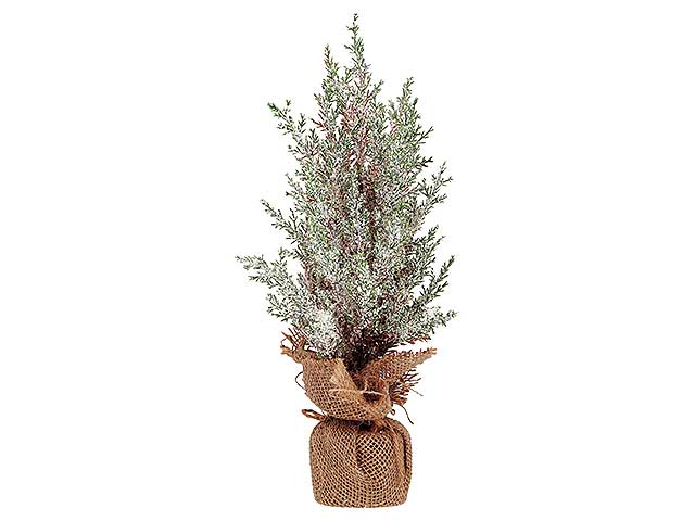 Alberello di natale senza luci con base in juta 6x35cm