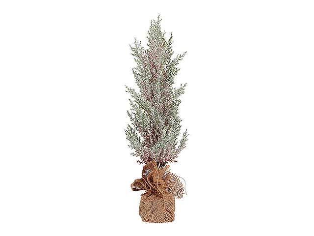 Alberello di natale senza luci con base in juta 7,5x45