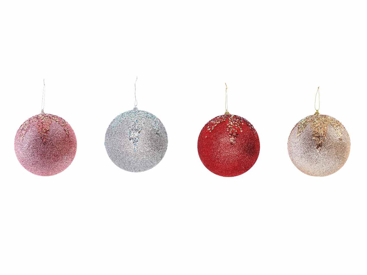 Pallina di natale d.15cm nei colori argento, rosso, oro e rosa