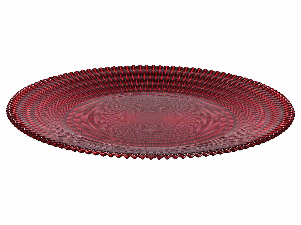 Sottopiatto vetro  32cm rosso 72973