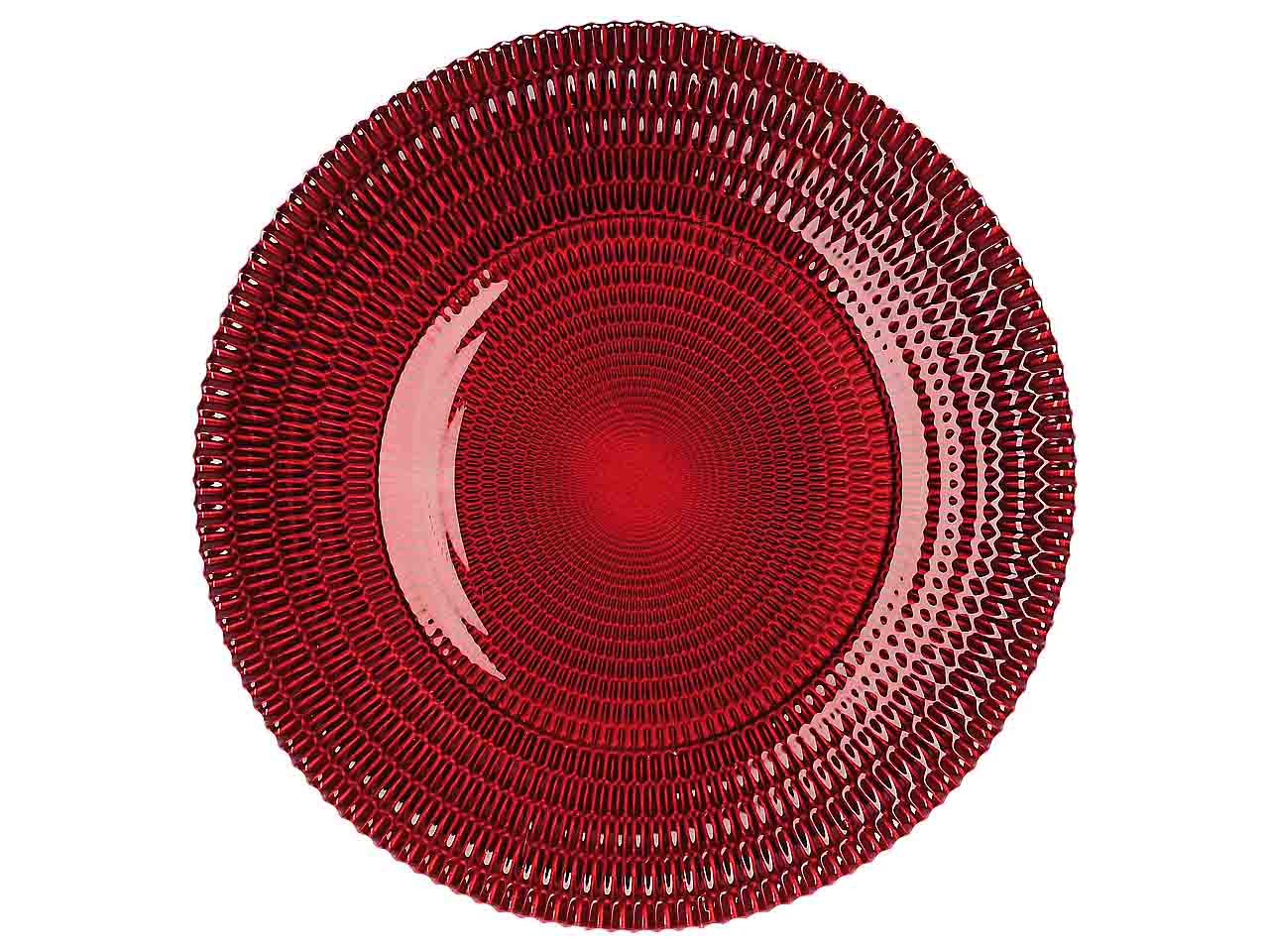 Sottopiatto vetro  32cm rosso 72973