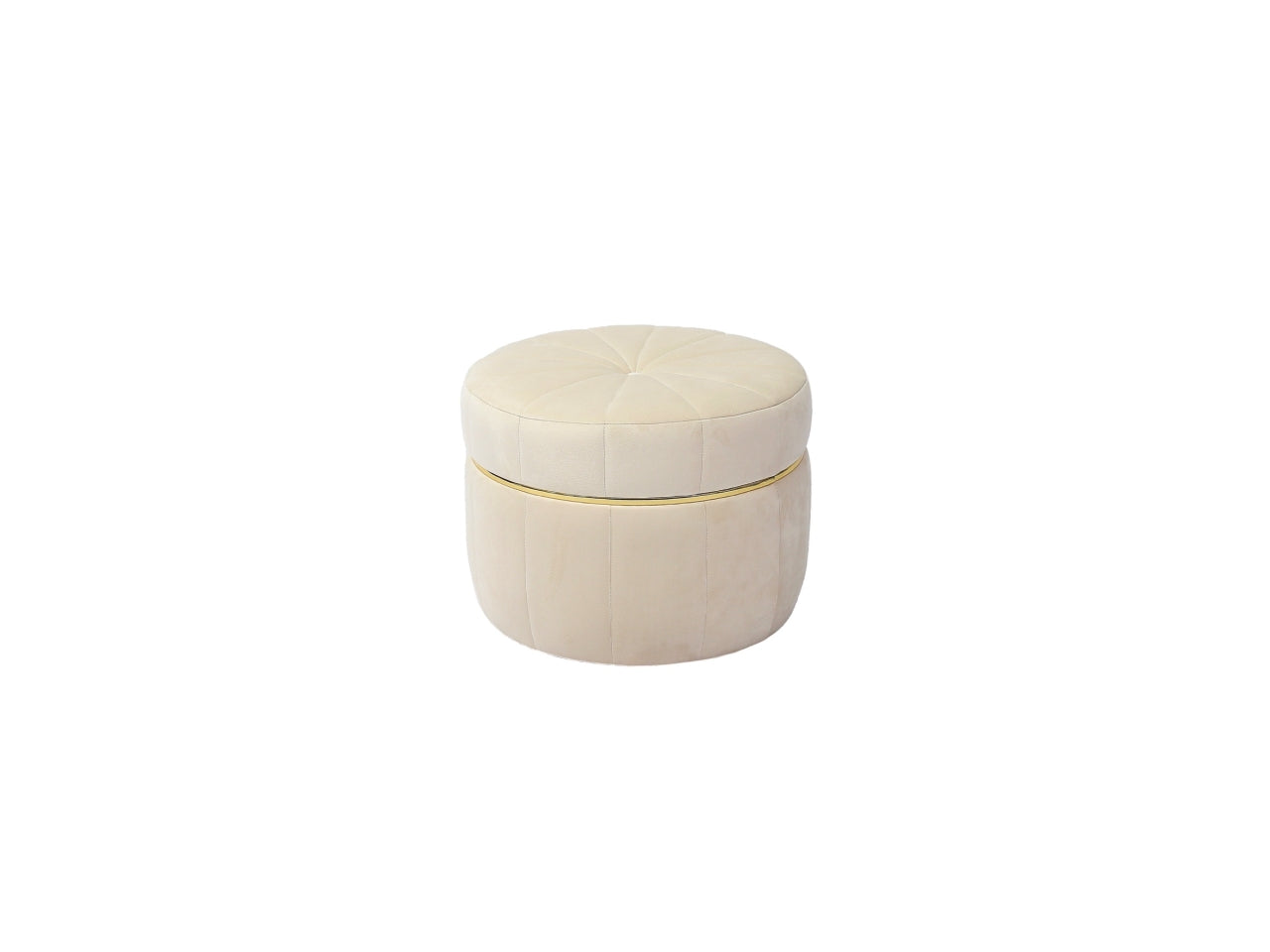 Pouf in velluto beige classico 51x38 cm - AD Trend