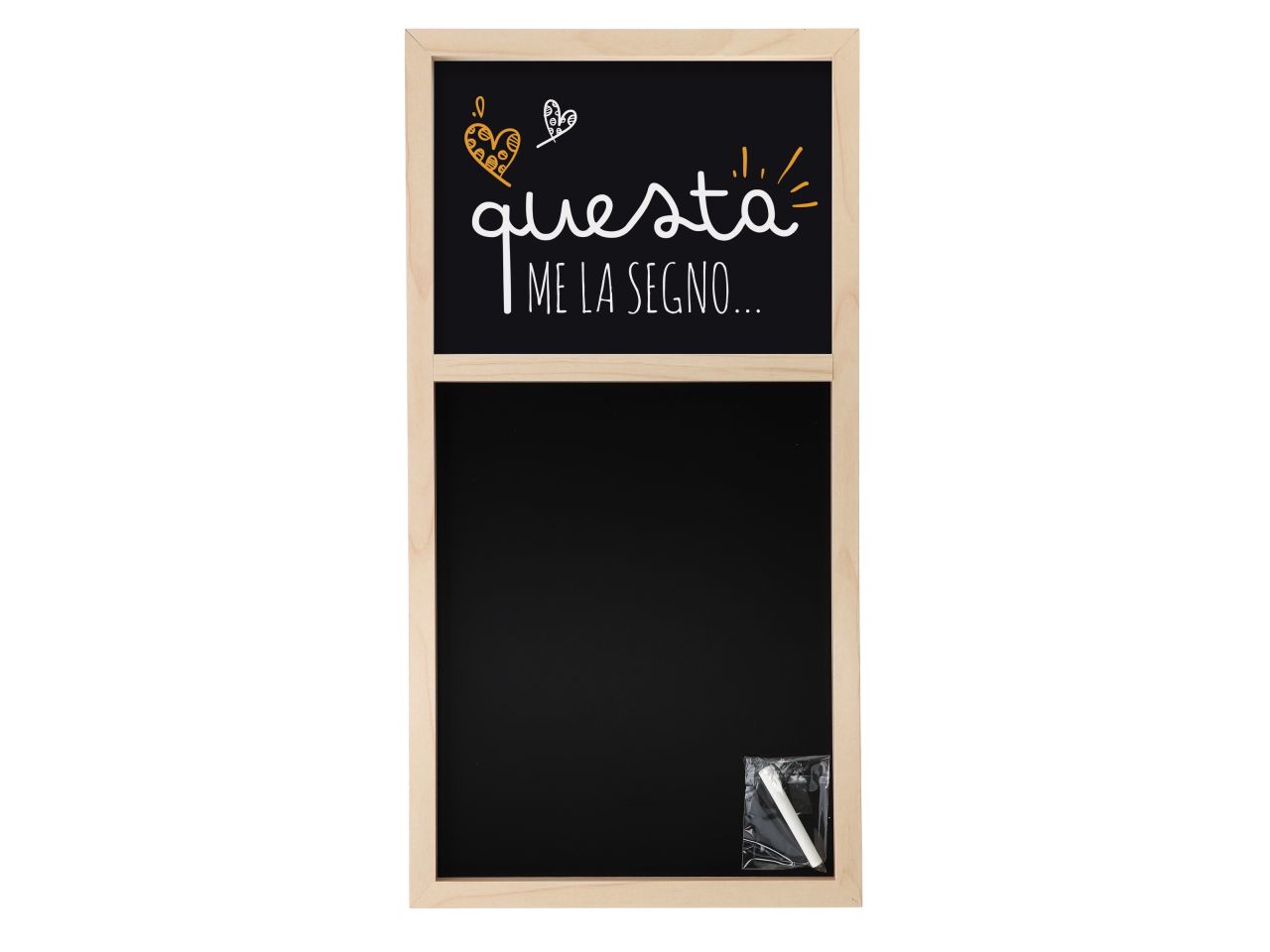 Lavagna in legno con gessetto 31x60cm in 6 decorazioni assortite
