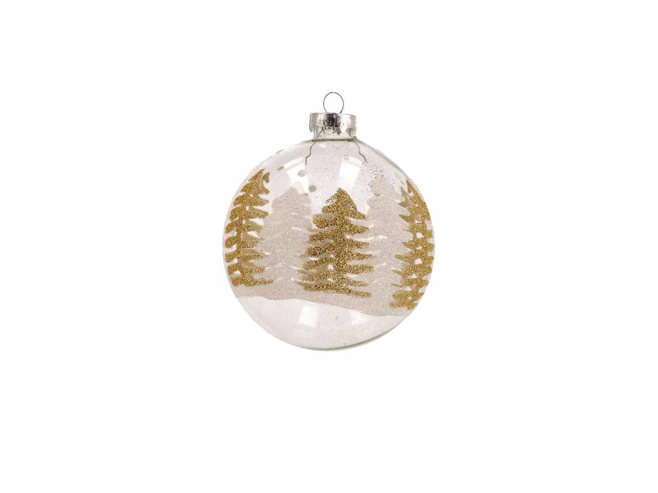 Pallina d.10cm di natale in vetro trasparente