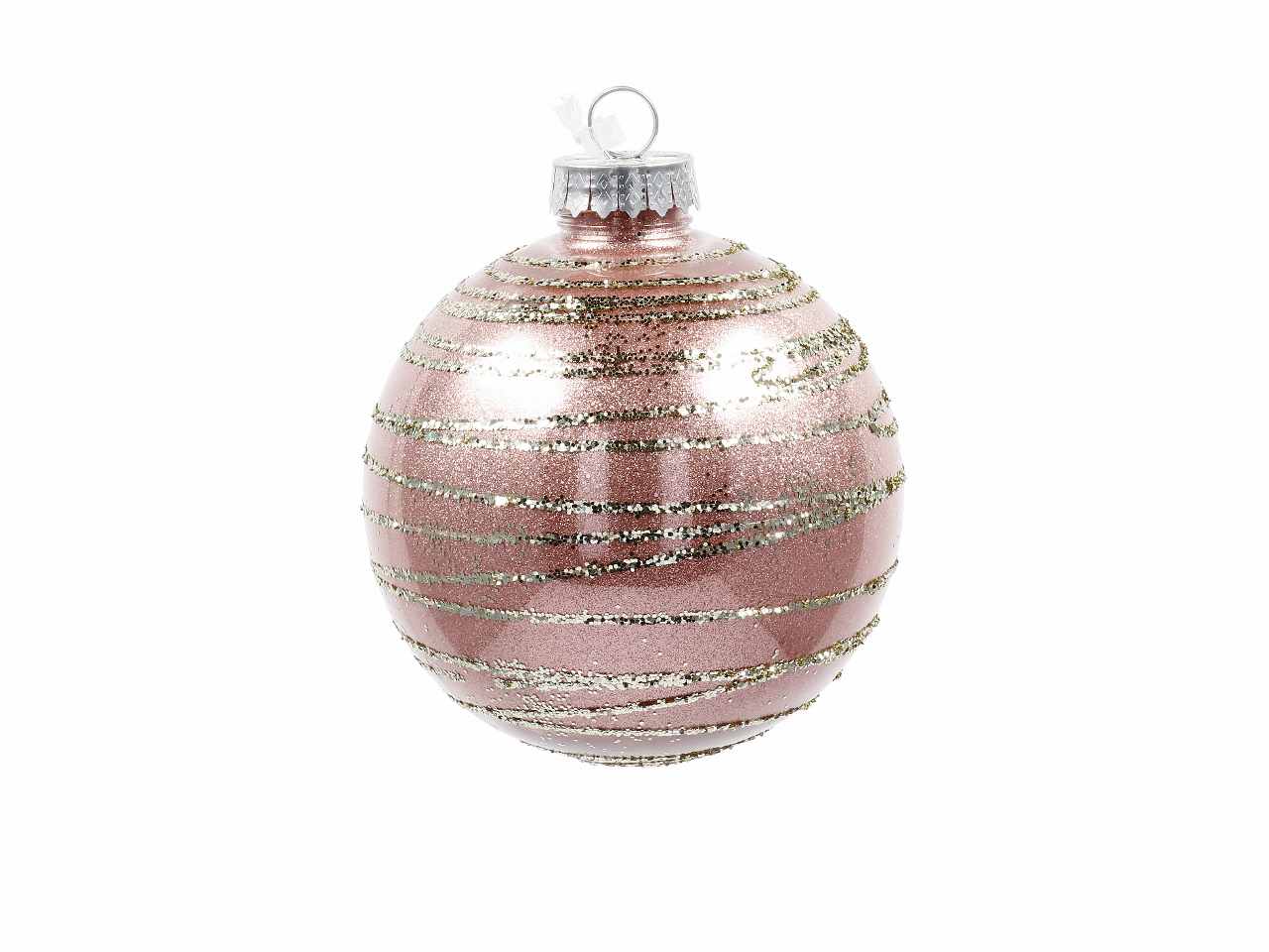Pallina di natale d.15cm nei colori rosa, argento e oro