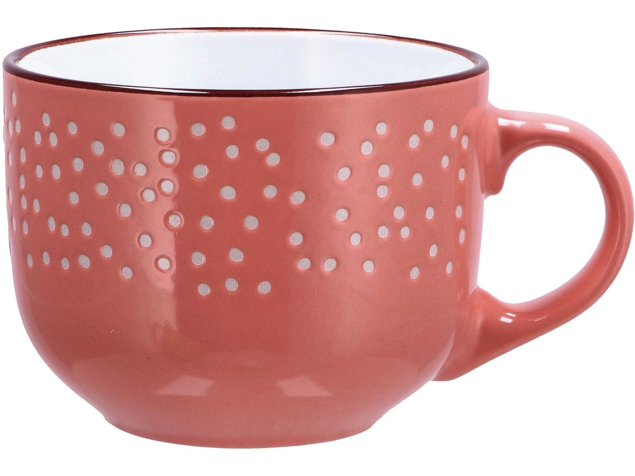 Tazza jumbo in ceramica in 4 colori assortiti d11xh8,5cm 500ml