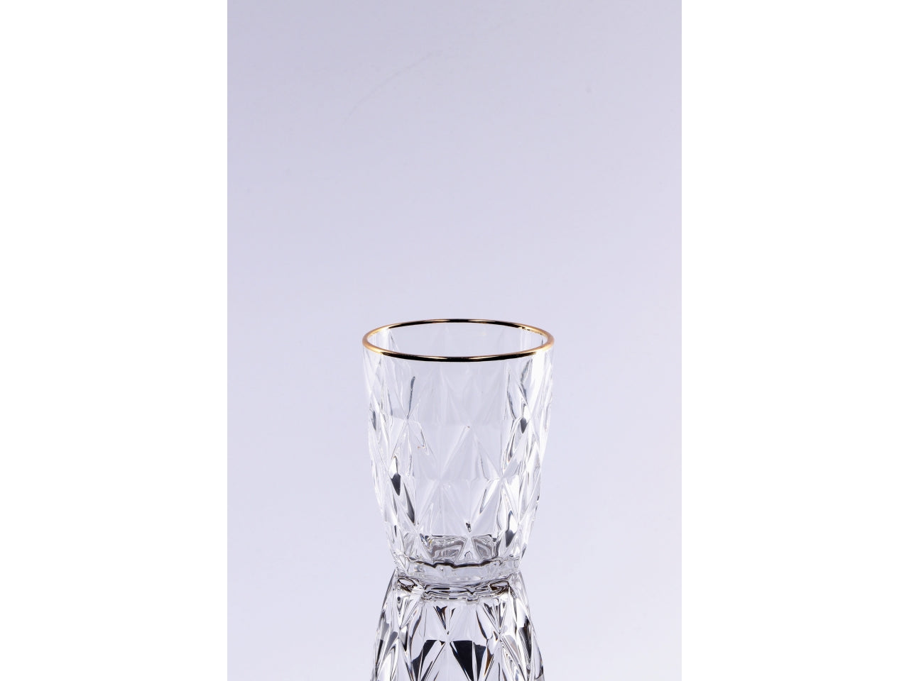 Bicchiere in vetro natalizio con bordo dorato 28 cl, set da 6 pezzi - AD Trend