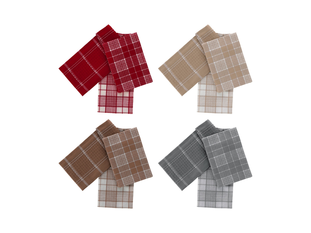 Set di 3 strofinacci cucina in cotone 40x60cm tartan - 3 modelli assortiti - 180g/mq - Star