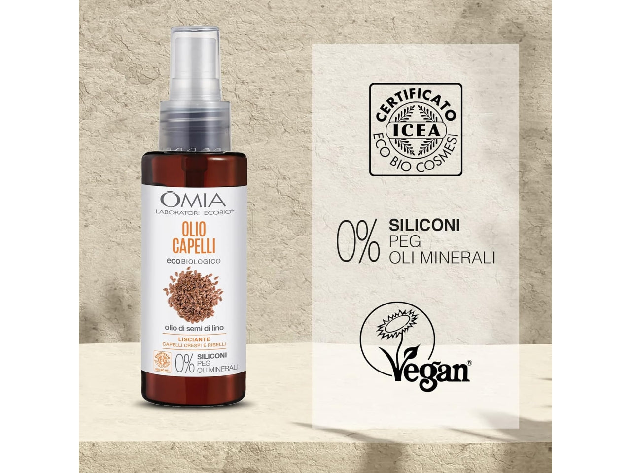 Omia olio capelli semi di lino
