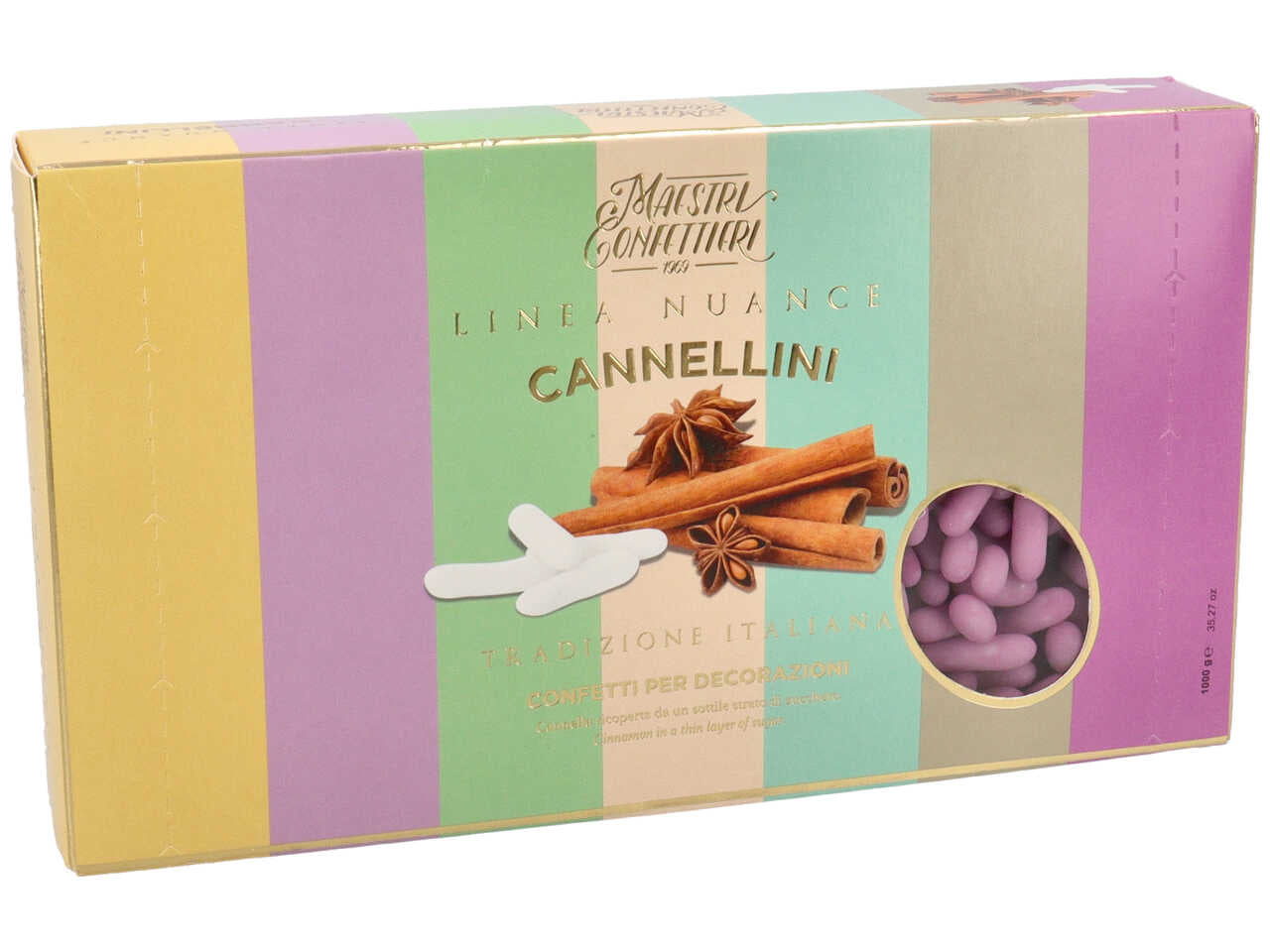 Confetti Maxtris Cannellini Lilla al gusto cannella per bomboniere - Maestri Confettieri - 1kg