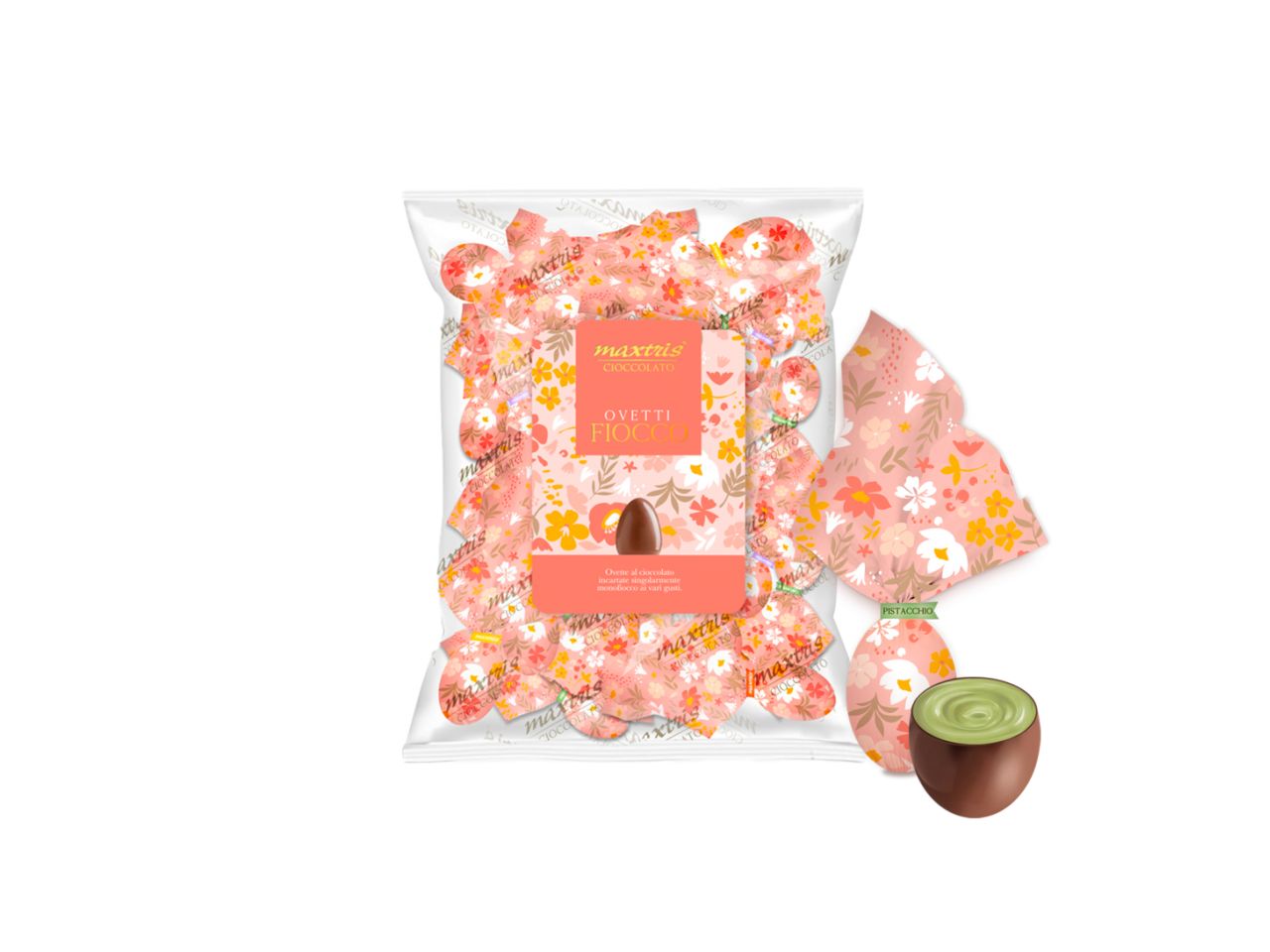 Maxtris ovetti fiocco gusto pistacchio in busta da 1kg