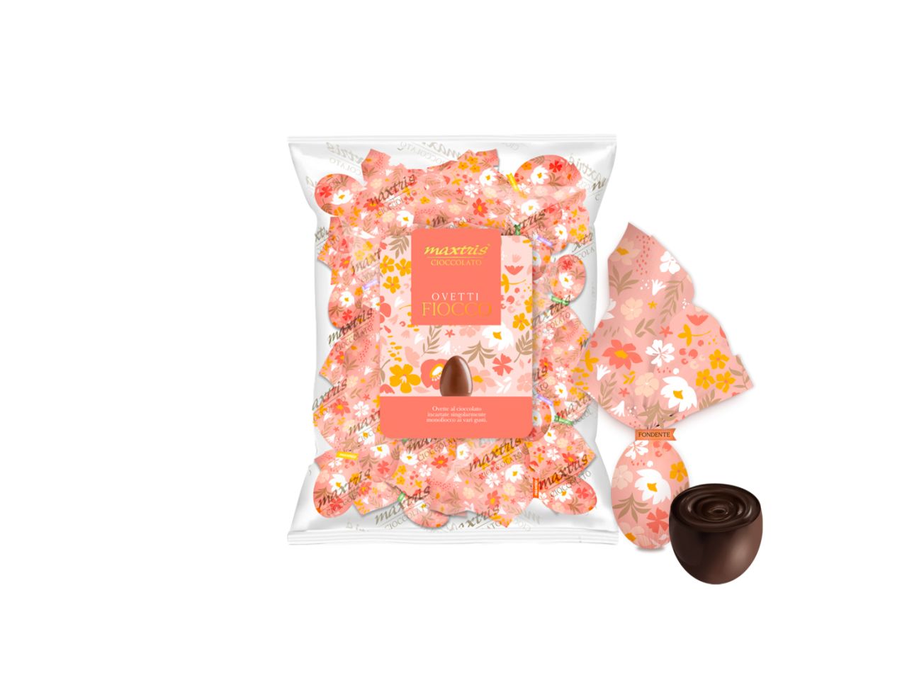Maxtris ovetti fiocco gusto cioccolato fondente in busta da 1kg