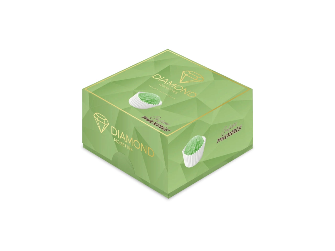 Confetti Maxtris Verde ricoperti di cioccolato bianco e fondente per bomboniere di 18 anni - Diamond - 500g