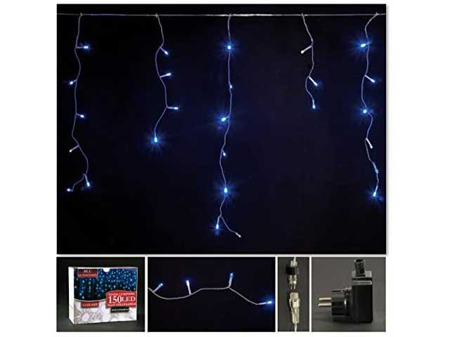 Tenda icicle 150 led blu +flash bianco e/c 1/12