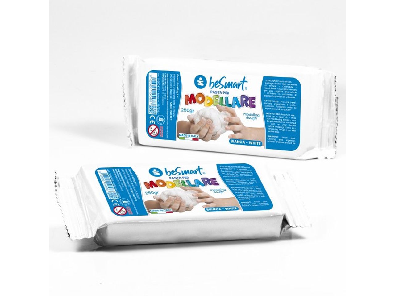 Pasta per modellare da 250gr colore bianco be smart