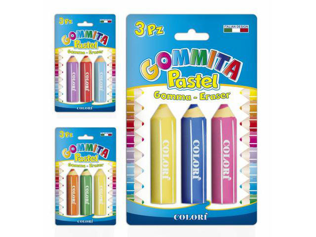 Gommita pastel be smart gomma a matita per cancellare - la confezione comprende 3 gomme