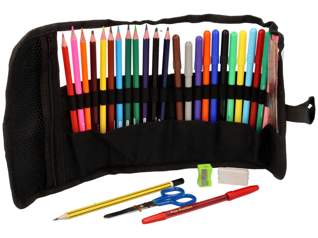 Astuccio roller pouch 12 pastelli piu' 12 pennarelli giotto urban con 6 classic color