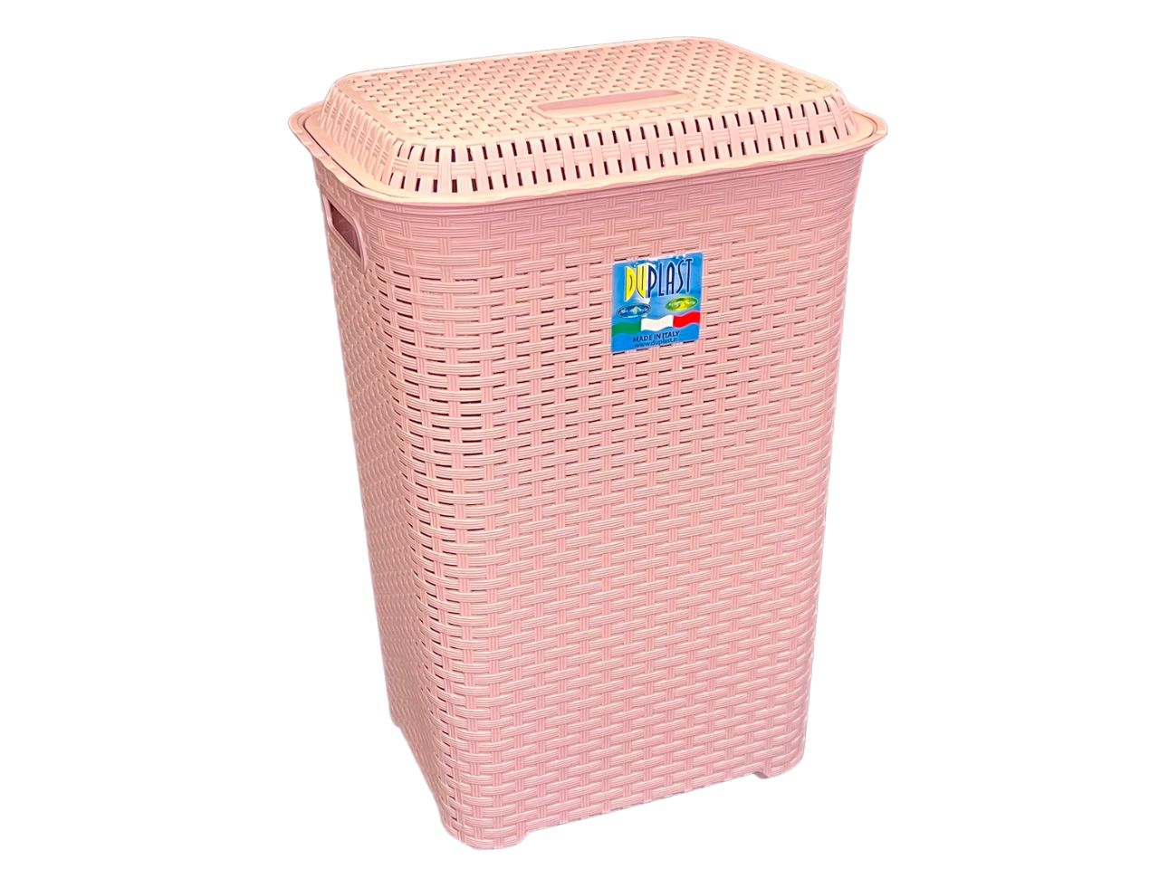 Portabiancheria linea rattan 60l rosa cipria