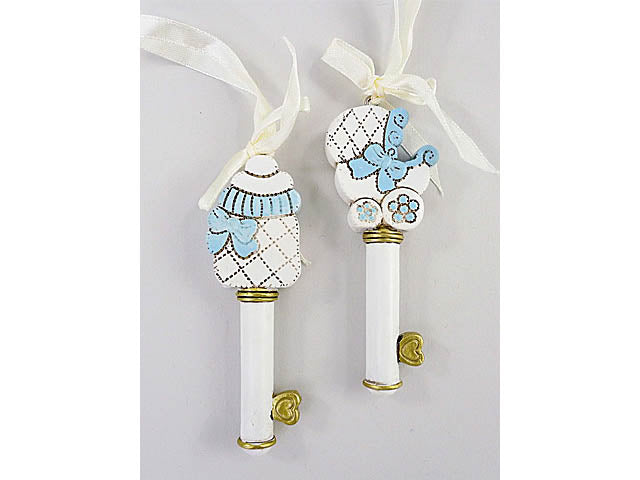 Chiave nascita 8,5cm celeste 215122