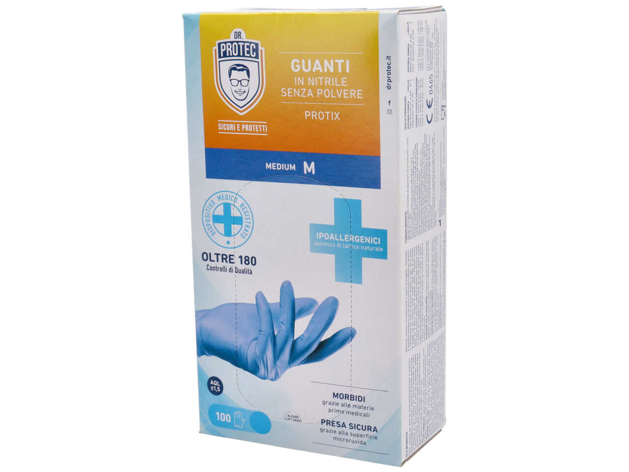 Guanti in nitrile s/polvere tg.m gu151