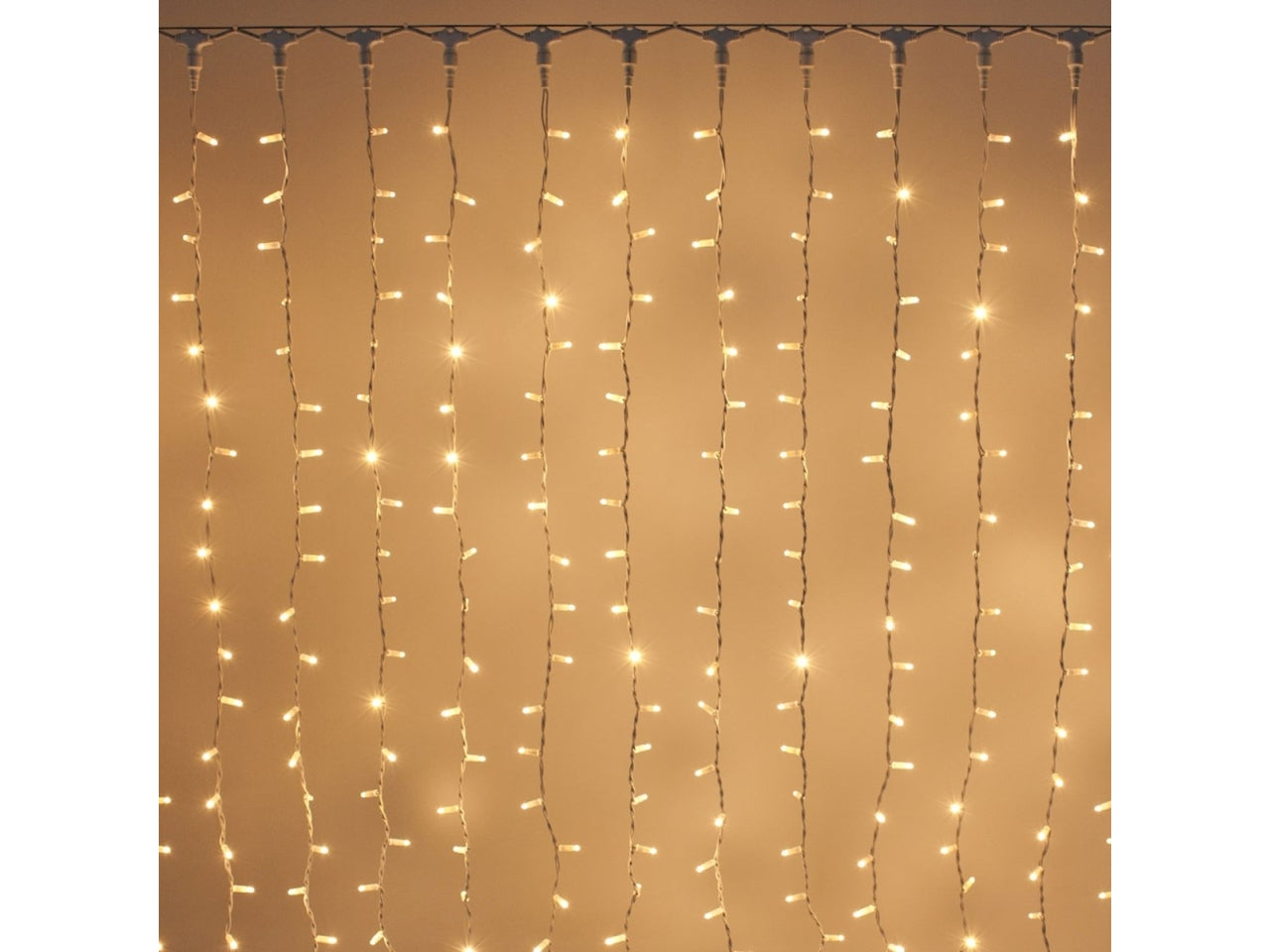 Tenda plr 608 maxiled bianco caldo 7mm senza cavo prolungabile luce fissa 230v esterno ip67 cavo bianco 2xh.3m